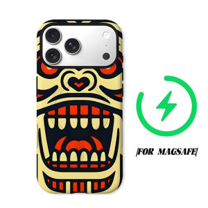 Tribal Mask Totem Phone Case for iPhone 18 17 16 15 14 13 12 11 Air Pro Max Plus Double-layer Cover