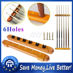 【Local delivery】 6x Billiard Cue/Fishing Rod Holder Stand Pole Storage Rack Tip Clamps Holder Clips Wood Club Clip Pool Cues Exhibition Clip Billiard-Stick-Holder