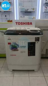 ส่งฟรีทั่วไทย TOSHIBA เครื่องซักผ้า2 ถัง 7.5 กิโล รุ่นใหม่ VH-H85MT เครื่องซักผ้าโตชิบาราคาถูก รับประกันศูนย์ 5 ปี เก็บปลายทาง