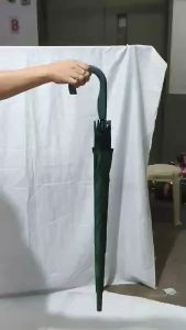 YH 23 Inches Black UV Coated Umbrella with Same Color J-Handle