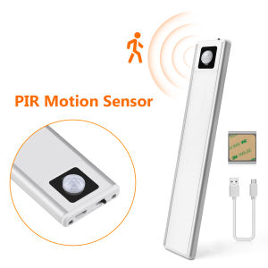 Ultra-thin USB LED Cabinet Light Hand Sweep / PIR Motion Sensor LED Rechargeable Aluminum kitchen Lamp Portable Night Lighting