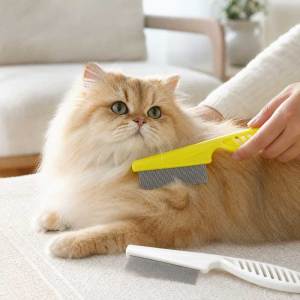 Lovinland Pet Flea Comb for Dogs Cats Upgrade Multifunctional Pet Comb Pet Hair Removal Flea Comb Fine Tooth Stainless Cleaning Massage Brush for Dog Cat