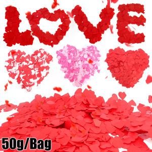 ลูกโป่งกระดาษโปรยในกระดาษรักรูปหัวใจ50กรัม/แพ็คสีสันสดใสกระดาษโปรยของตกแต่งปาร์ตี้วันเกิดกระดาษของตกแต่งงานแต่งงานโยนกลีบดอกไม้