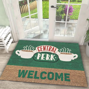 VIKAMA Friends Central Perk Classic TV Series Welcome Doormat Easy Clean Non Slip Front Entry Porch Floor Mat Home Decor