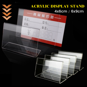 MaxPlus 4*6cm 6*9cm Acrylic Transparent Display Stand Sign Label Frame Price Tag Business Card Holders