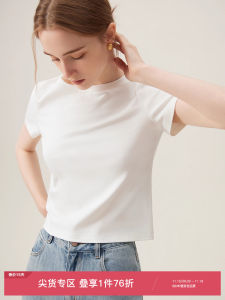 Áo Thun Nữ Màu Trắng Vanisland Dáng Ôm Cổ Tròn Tay Ngắn Mùa Xuân Hè Cơ Bản Cổ Tròn Tay Ngắn Áo Thun Cotton Polyester