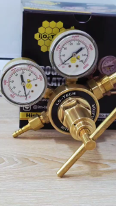 เกจ์ปรับแรงดันสูง ไนโตรเจน 40 BAR / 580 PSI ยี่ห้อ I.O.-TECH NR-71 หัวทองเหลือง เกลียว CGA580 ( ไนโตรเจน Nitrogen )