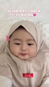 Bergo Bayi Iqala Tanpa Tali I Kerudung  Bayi Newborn Usia 3-15 Bulan Bahan Jersey  Premium Jilbab Instan Bayi Kerudung Bergo Anak  By Shamira