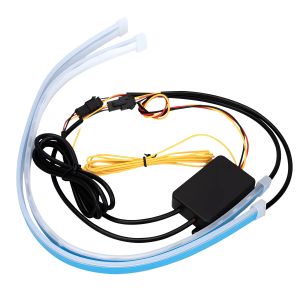 KEVANLY | 1Pair Car Daytime Running Light Strip DRL Flexible Turn Signal Strip With Remote /APP Control RGB Driving Lights Car Decoration