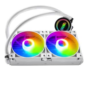 MANMU White Liquid CPU Cooler 240 Addressable RGB & PWM Pump & Fans TDP AIO Water Cooler W/Controller