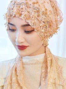 Fashionable Ethnic Style Womens Headscarf Hat Shoulder Shawl Net Cover up Draped Hair Cover Multi-Functional Accessory