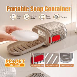 Travel Soap Box with Cover Portable Soap Container Soap Holder with Draining Layer Soap Tray