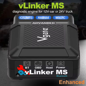 Vgate vLinker MS Bluetooth Car OBD2 Scanner Work in 12V or 24V Supports HS-CAN MS-CAN SW-CAN CH-CAN LS-CAN