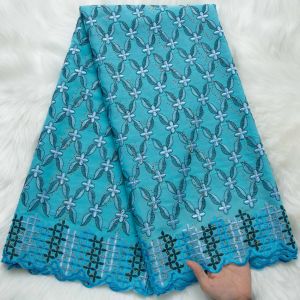 2026 New Style African Cotton Lace Fabric with Exquisite Floral Embroidery Swiss Voile Lace Fabric For Clothing Wedding Decor