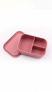 Tempat Bekal Lunch Box Bahan Silicon Food Grade Bebas BPA Kotak Makan 3 Sekat