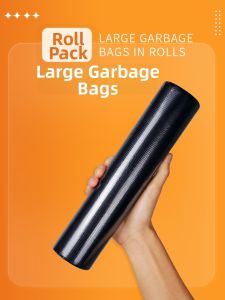 QINXINLIAN | Heavy-duty Large Black Flat Garbage Bags Roll