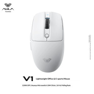 AULA | AULA V1 55g Ultra‑Light Tri‑Mode Gaming Mouse PAW3311 12000DPI Dual 1K Rechargeable Wireless Bluetooth for Small‑Medium Hands