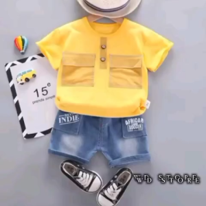 FASHION ANAK LAKI-LAKI MASA KINI SETELAN DENIM SAKU USIA 1-5 TAHUN SETELAN ANAK LAKI-LAKI KEREN DAN MENGGEMASKAN