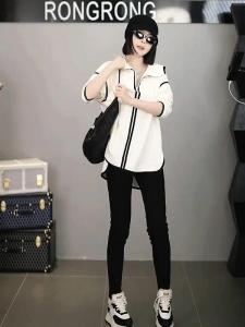 เสื้อสเวตเตอร์ฮู้ดทรงหลวมสไตล์เกาหลีสำหรับผู้หญิง ทรงหลวม สไตล์ลำลอง แขนยาว คอตตอนผสมโพลีเอสเตอร์