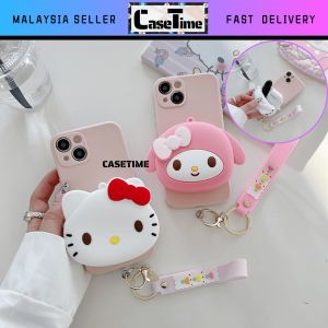 IPH 11 12 13 14 15 16 Plus Pro Max TPU cute kitty melody bag wallet phone case casing cover 手机壳