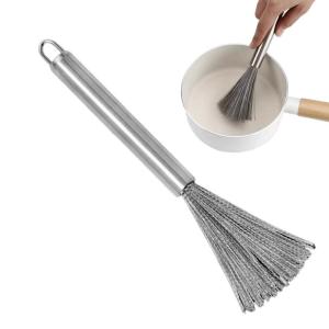 Stainless Steel Cleaning Brush Efficient Scrubber W/Hanging Loop Durable Metal Pot Clean Tool Kitchen Sinks Brush Deep Cleaning