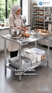 24 Hours Shipping 2 Tier Kitchen Prep Table Full Steel Reinforced Stainless Steel Work Table for Small Stall Home Kitchen Use