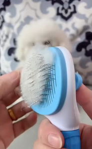 Self Cleaning Pet Comb Pet Grooming Hair Fur Removal Brush Massage Comb Button Round Comb Dog Cat Hair Remover Brush