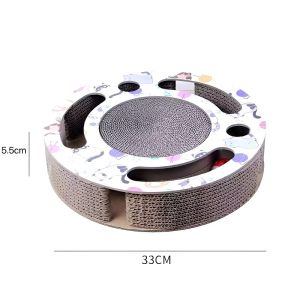 【SG]🚚 Round Plate Cat Toy Ball-Type Cat Scratch Board  Pet  Cat Teaser Turntable Ball self- Hi