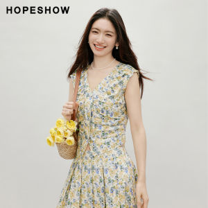 HOPESHOW | Cotton Sleeveless V-neck Floral Shirt