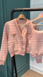 SET7110 Beth 2pcs Knit Set Tanktop n Cardigan