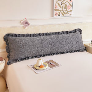 SUNLIGHT HOME Velvet Lace Long Pillowcase With ZipperLeaf Pattern Couple Pillow CaseBreathable Bolster CaseSolid Color Lengthen Pillowcase