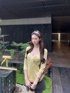 New Summer Fashion Yellow Design Flattering T-Shirt