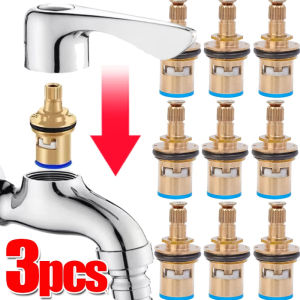 3Pcs Replacement Faucet Valve Core Universal Brass Tap High Temperature Resistance Valve Core Kitchen Bathroom Sink Accessory