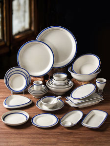 Antique Style Enamel Dish Commercial Restaurant Hot Pot Restaurant Special Dish Plate for Stir-Fried And Cold Dishes