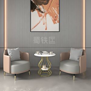 Modern Minimalist Hotel Room Sofa Chair Combination Balcony Table Two Chairs Simple Leather Sofa Chair Artistic Style Design