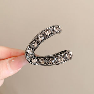 V-Shaped Full Diamond High Ponytail Grip Fancy Elegant All-Match Hairpin Tied-up Hair Hairpin Fall and Winter Small Shark Clip Headdress