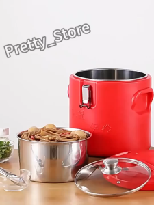 20L Insulated bucket lock food grade stainless steel 12h food warmer water container thermos bucket