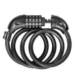 Bicycle Lock with Number 4 Feet Length 5 Digit Resettable Combination Heavy Duty Anti Theft with Mounting Bracket Bike Lock Cable