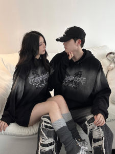 Áo Nỉ Trùm Đầu in Hình Bướm Thấm Hút Màu Sắc Cho Nam Mùa Xuân Thu Phong Cách Đường Phố Mỹ Áo Khoác Cặp Đôi Thường Ngày