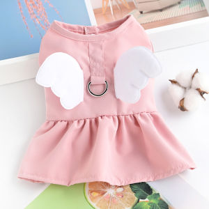Angel Pet Princess Skirt with Leash Thin Summer Clothes for Bichon Teddy Dogs: Spring Autumn Wear Other Fabric Dog Dresses
