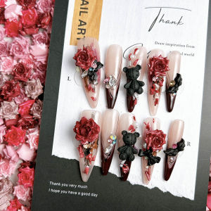 Phụ Kiện Trang Trí Móng Tay Hình Hoa Hồng Bóng Mượt Tối Giản 3D Phát Sáng Năm Màu Trang Trí Móng Nghệ Thuật Tự Làm Phong Cách Công Chúa Phụ Kiện Làm Móng Acrylic