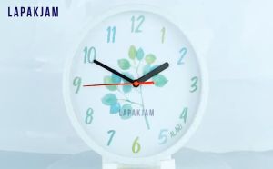 Jam Dinding Quartz Dekorasi Dinding Bunga Flower Murah Besar Alari AL6464 Blue Keren