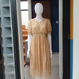 Cod Dress Brokat Wanita Korea D7957