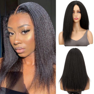 วิกผมยาวตรงแบบหยิกยืดหยุ่น 16/22 นิ้ว ทำจากเส้นใยสังเคราะห์ เนื้อนุ่มฟู สำหรับผู้หญิง ใช้ได้ทุกวัน