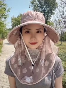 Sunscreen Hat Women Summer Hat Cover Face Sun Hat Big Edge Versatile Cool Hat Anti Ultraviolet Tea Picking Riding Sun Hat