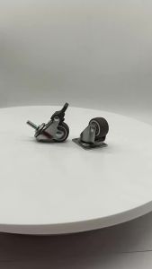 1" Small Caster Wheels Profile Castor Wheels with Brakes - Set of 4 No Floor Marks Silent Casters - Mini Wheels for Cart