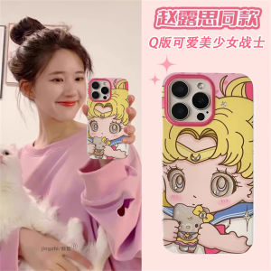 เคสโทรศัพท์ซิลิโคนคุณภาพสูงแบบคู่สำหรับ iPhone 15 รุ่นใหม่ 14 ลายการ์ตูนน่ารัก 13 ความสนุกสนาน 12 ชั้น 2 ชั้น 15pm ที่น่ารักและทันสมัย