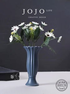 Modern Ceramic Flower Vase Creative Roman Column Decoration Home Decorations for Office Restaurant Sample Room Airbnb