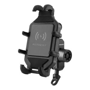 Motowolf | Shock Absorbing Motorcycle Phone Mount Wireless Charging