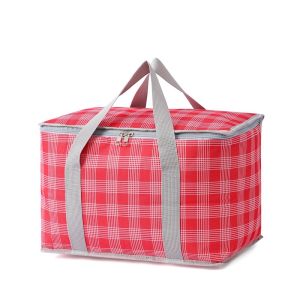JTL Extra-Insulated Large Plaid Lunch Picnic Bag for Outdoor Travel B00